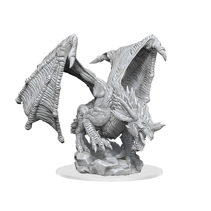 WizKids Nolzur's Marvelous Miniatures Young Blue Dragon, unpainted primed grey miniature