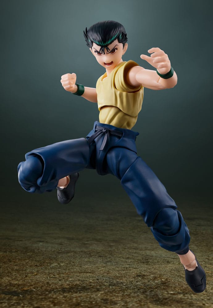 Yu Yu Hakusho S.H.Figuarts Yusuke Urameshi figure mid-kick in a fighting pose