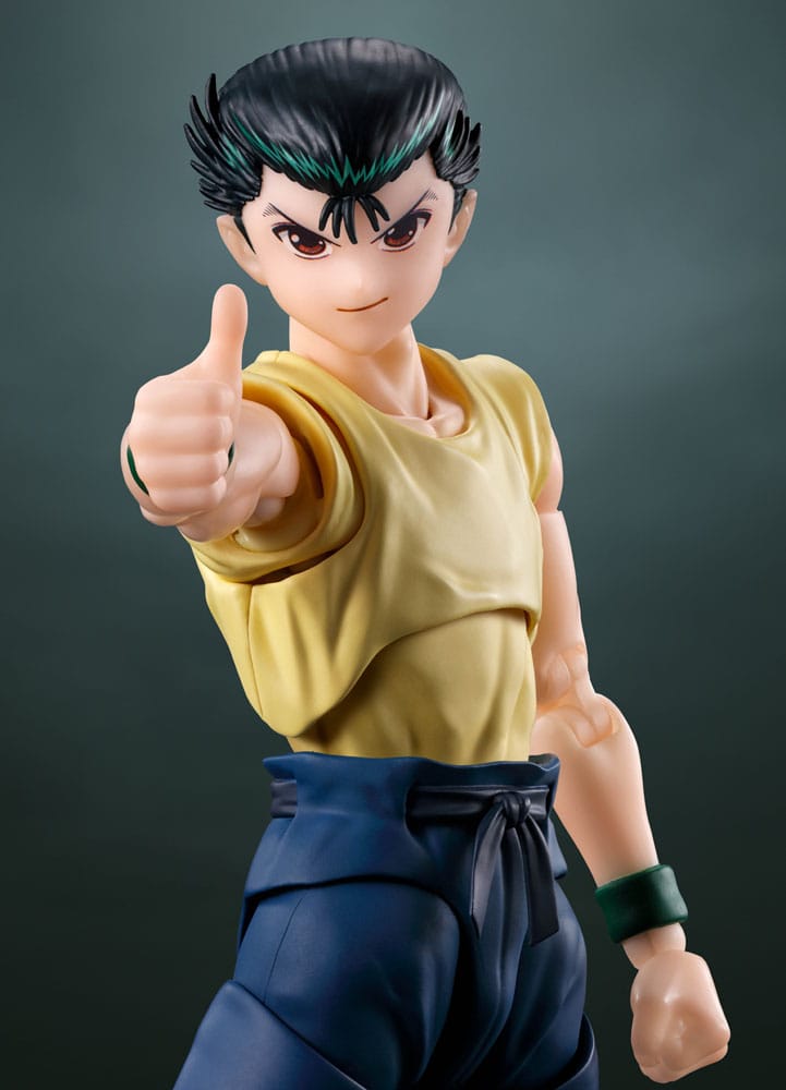 Yu Yu Hakusho S.H.Figuarts Yusuke Urameshi figure giving a thumbs-up, waist-up view