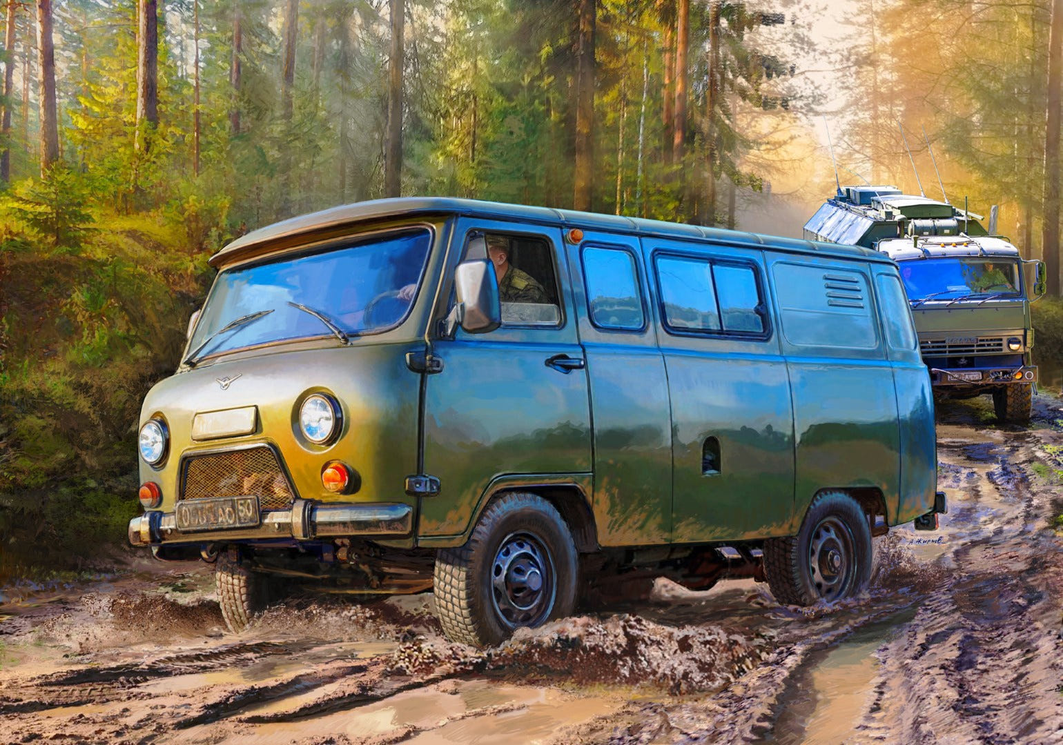 Zvezda 1:35 UAZ 3909 Russian Military Van - Z3644