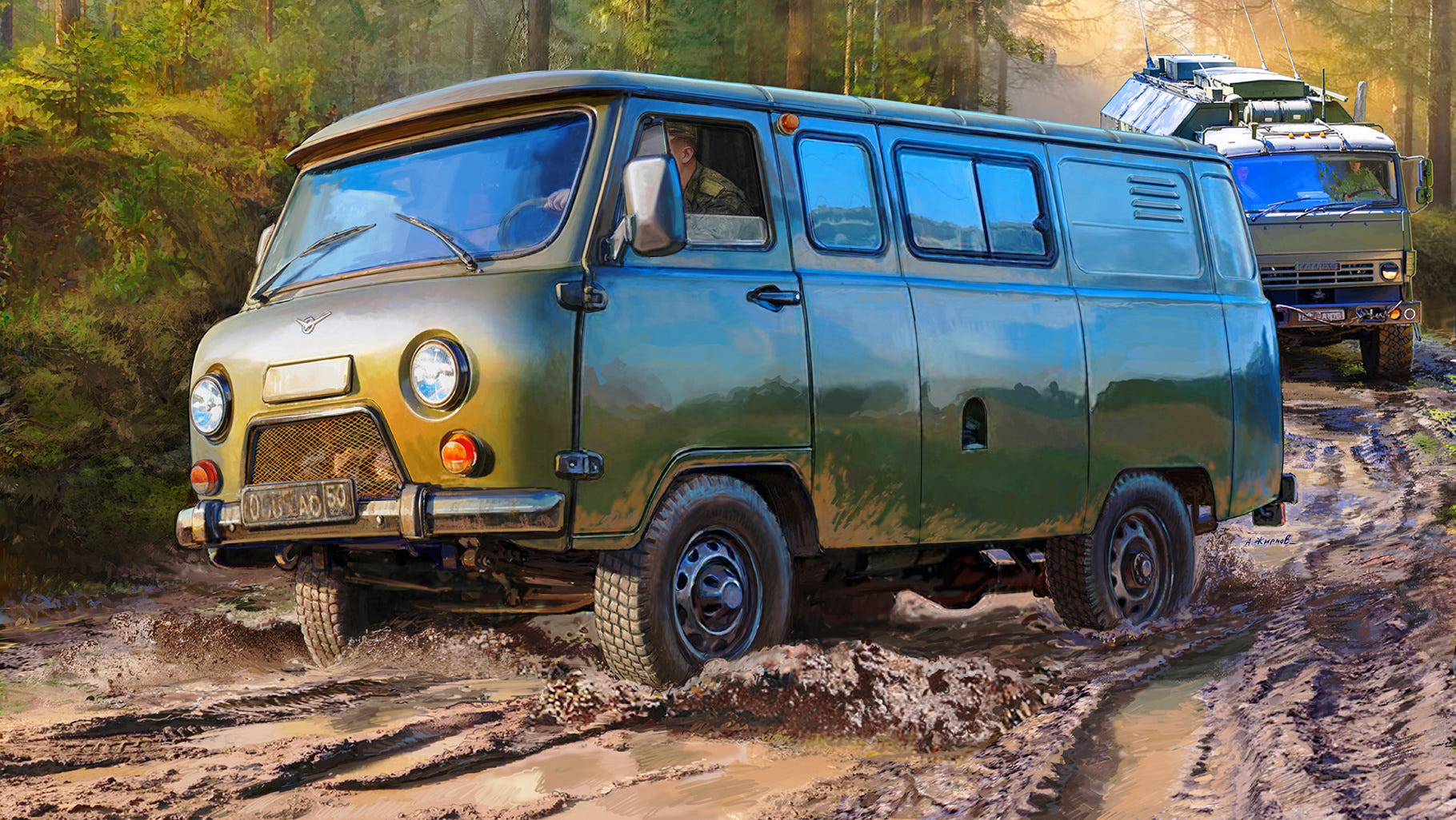 Zvezda 1:35 UAZ 3909 Russian Military Van - Z3644