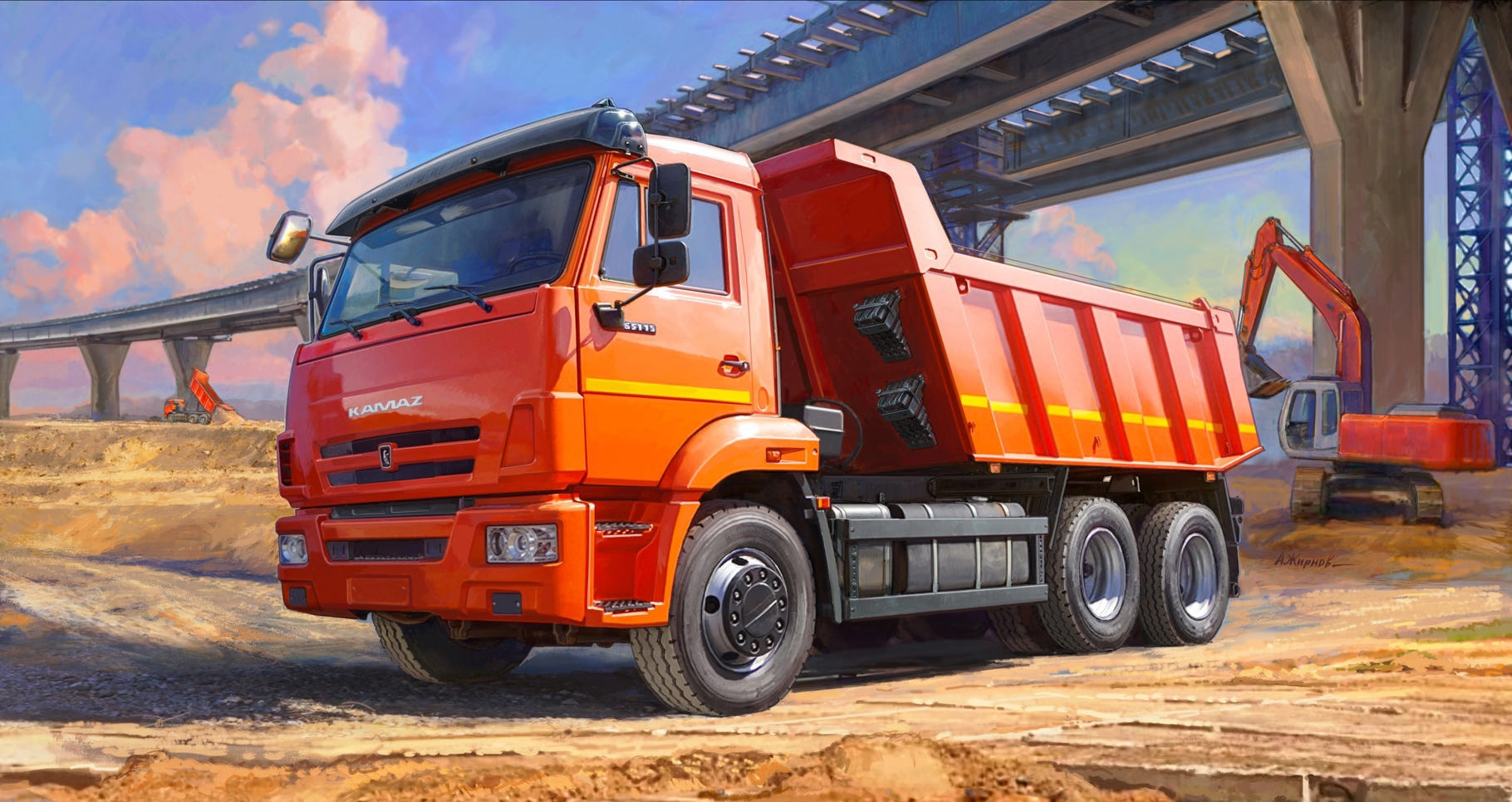 Zvezda 1:35 Kamaz 65115 dump truck - Z3650