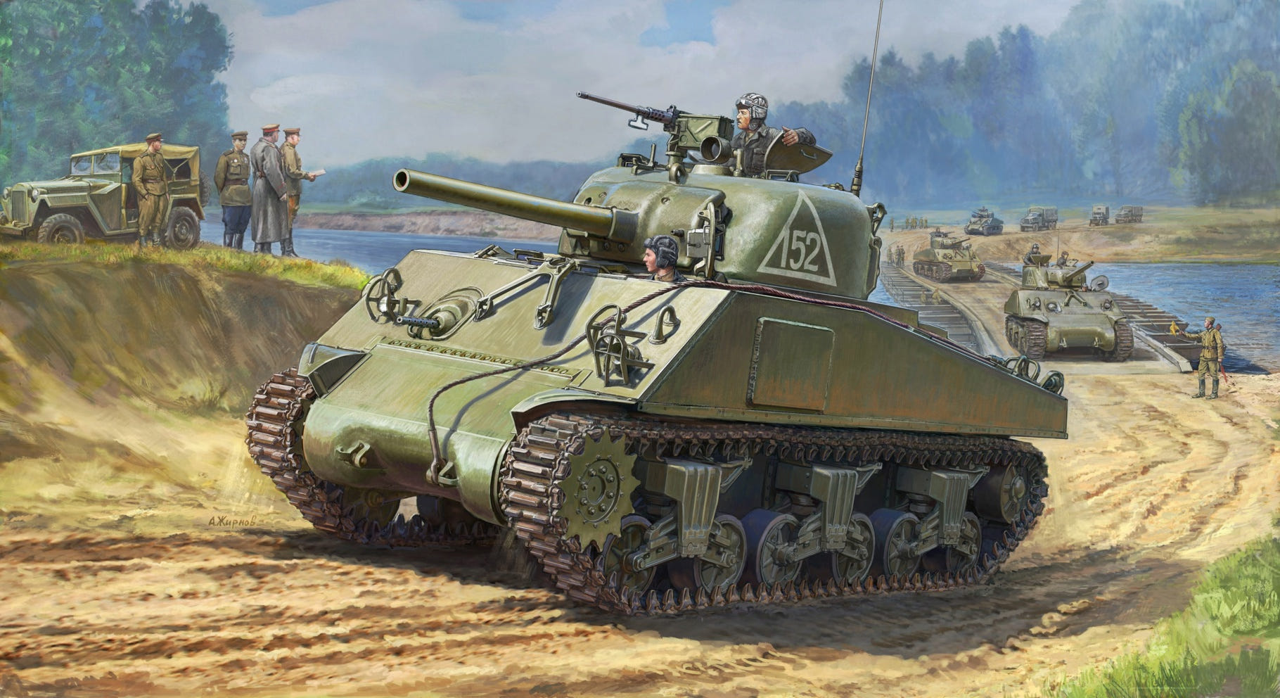 Zvezda 1:35 M4 A2 Sherman (75mm) - Z3702