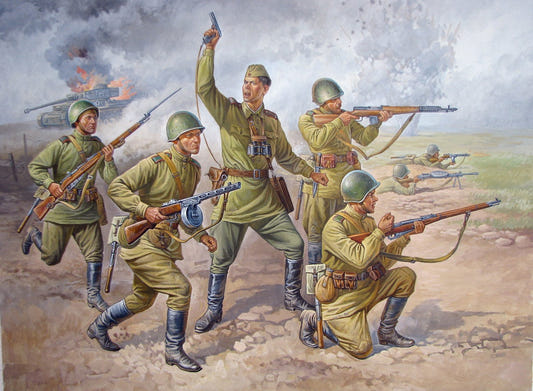 Zvezda 1:72 Soviet Infantry WWII (RR) - Z8077