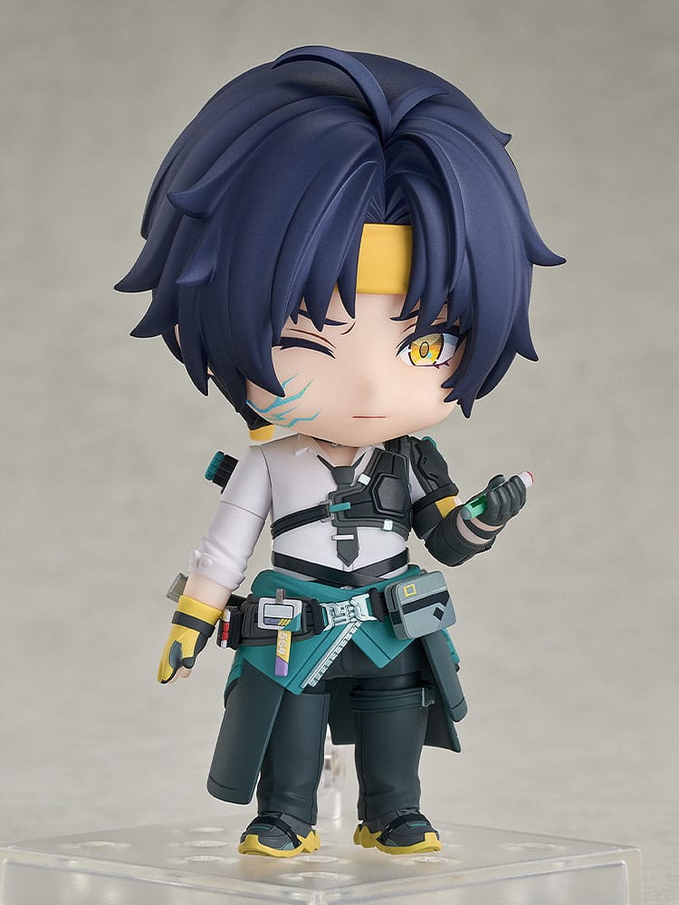 Harumasa Asaba Nendoroid with tired faceplate, one eye closed, hand raised