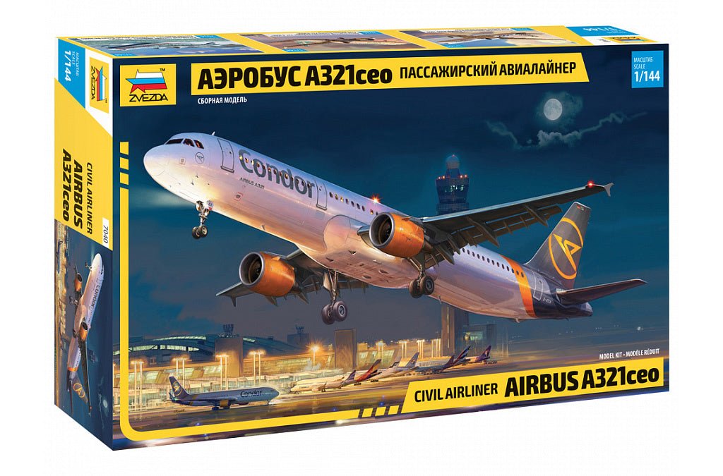 Zvezda 1:144 Airbus A321ceo kit, box front