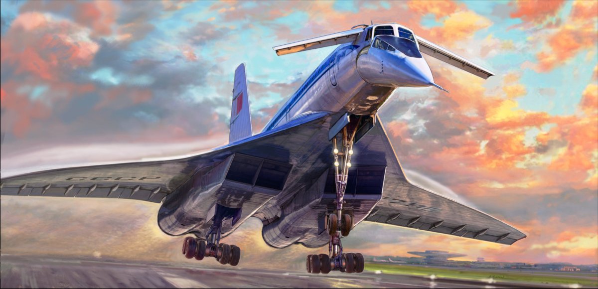 Zvezda 1:144 Tu-144 Tupolev Supersonic Civil Airliner - Z7045