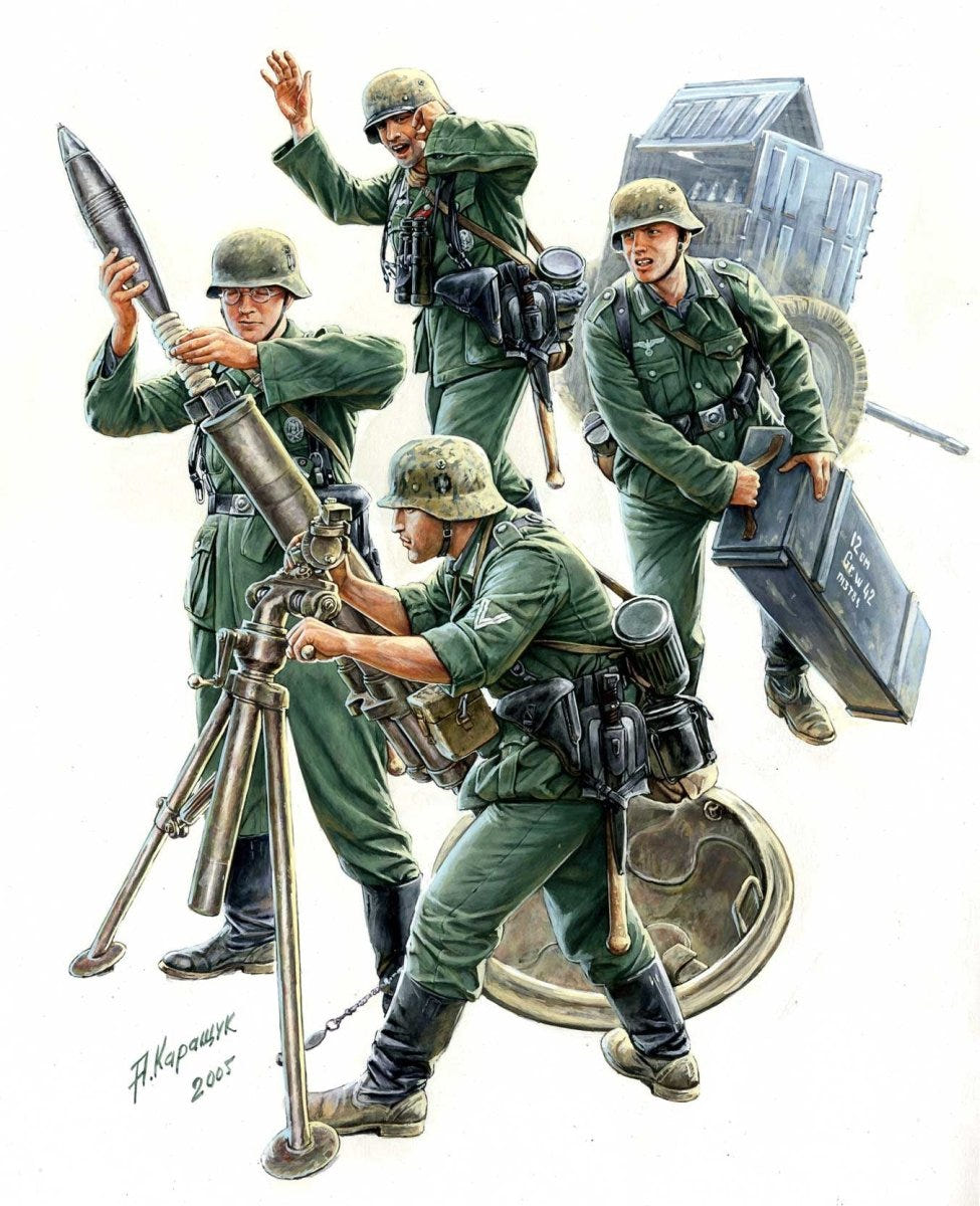 Zvezda 1:35 German 120mm Mortar 42 with Trailer & Crew - Z3583