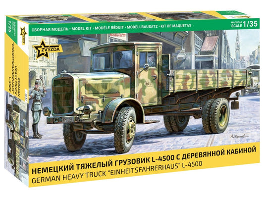 Zvezda 1:35 German L-4500 heavy truck kit, box front