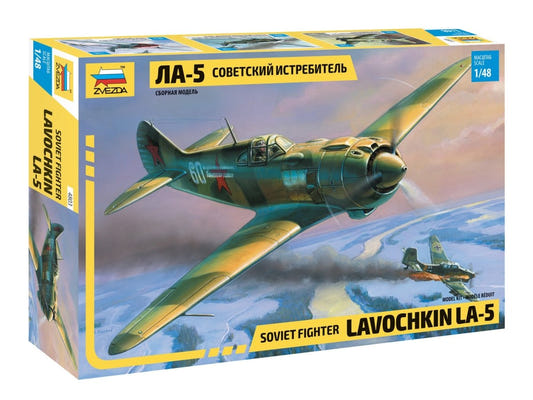 Zvezda 1:48 Lavochkin La-5 Soviet fighter kit, box front