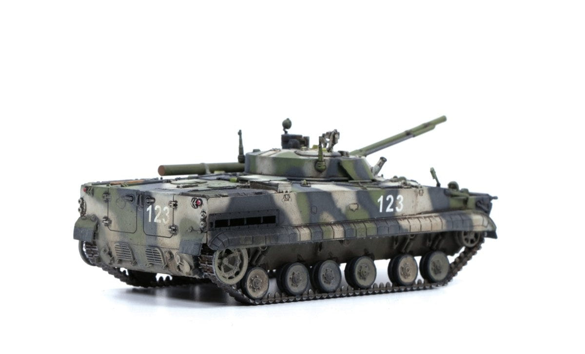 Zvezda 1:72 BMP-3 infantry fighting vehicle kit, built model numbered 123, side view