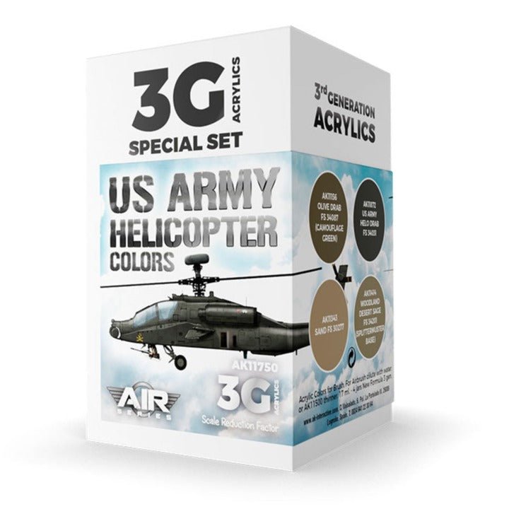 AK Interactive 3rd Generation acrylic paint set US Army Helicopter Colors Set