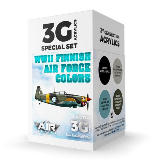AK Interactive 3rd Generation acrylic paint set WWII Finnish Air Force Colors Set