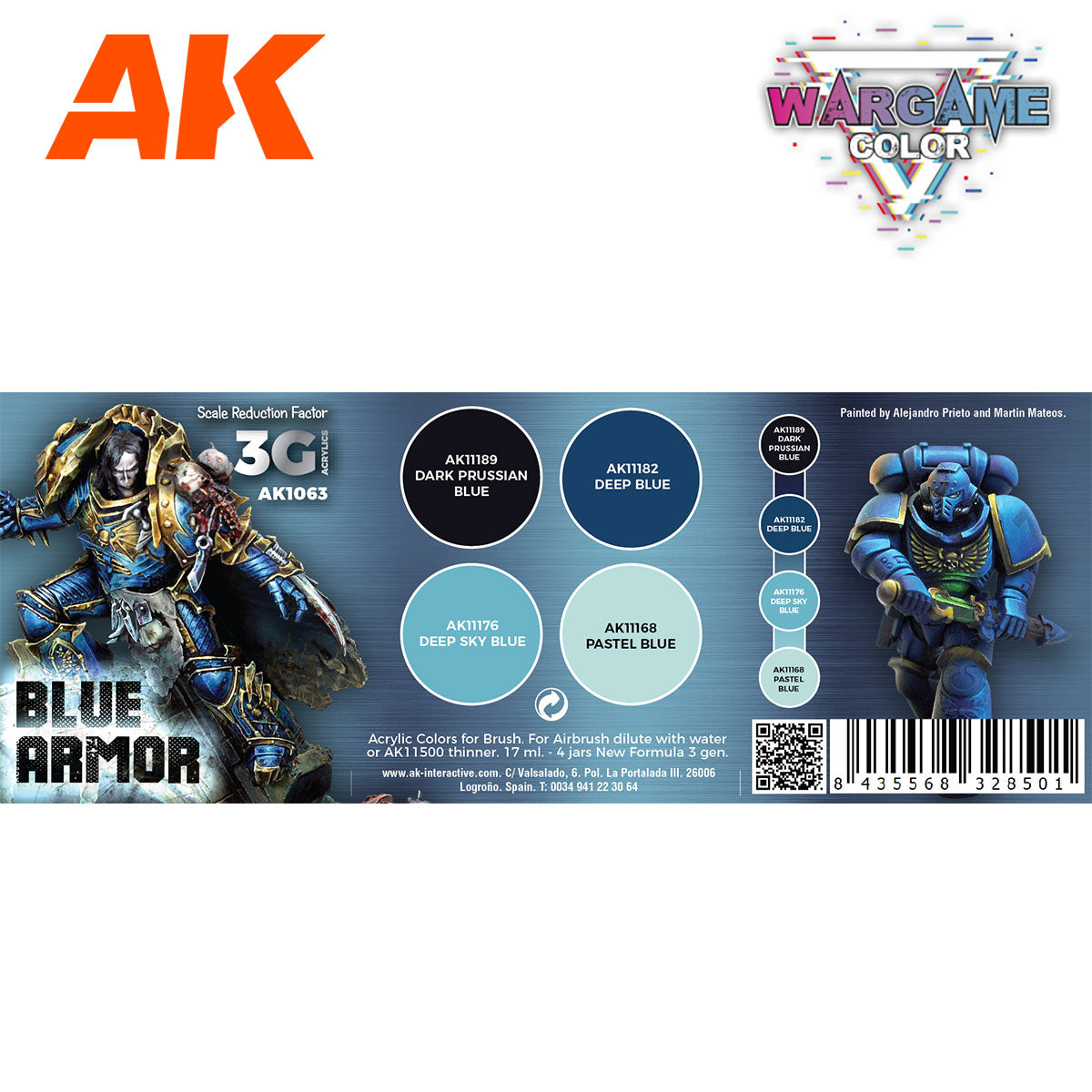 AK Interactive Wargame Color Set: Blue Armor (AK1063) - Loaded Dice