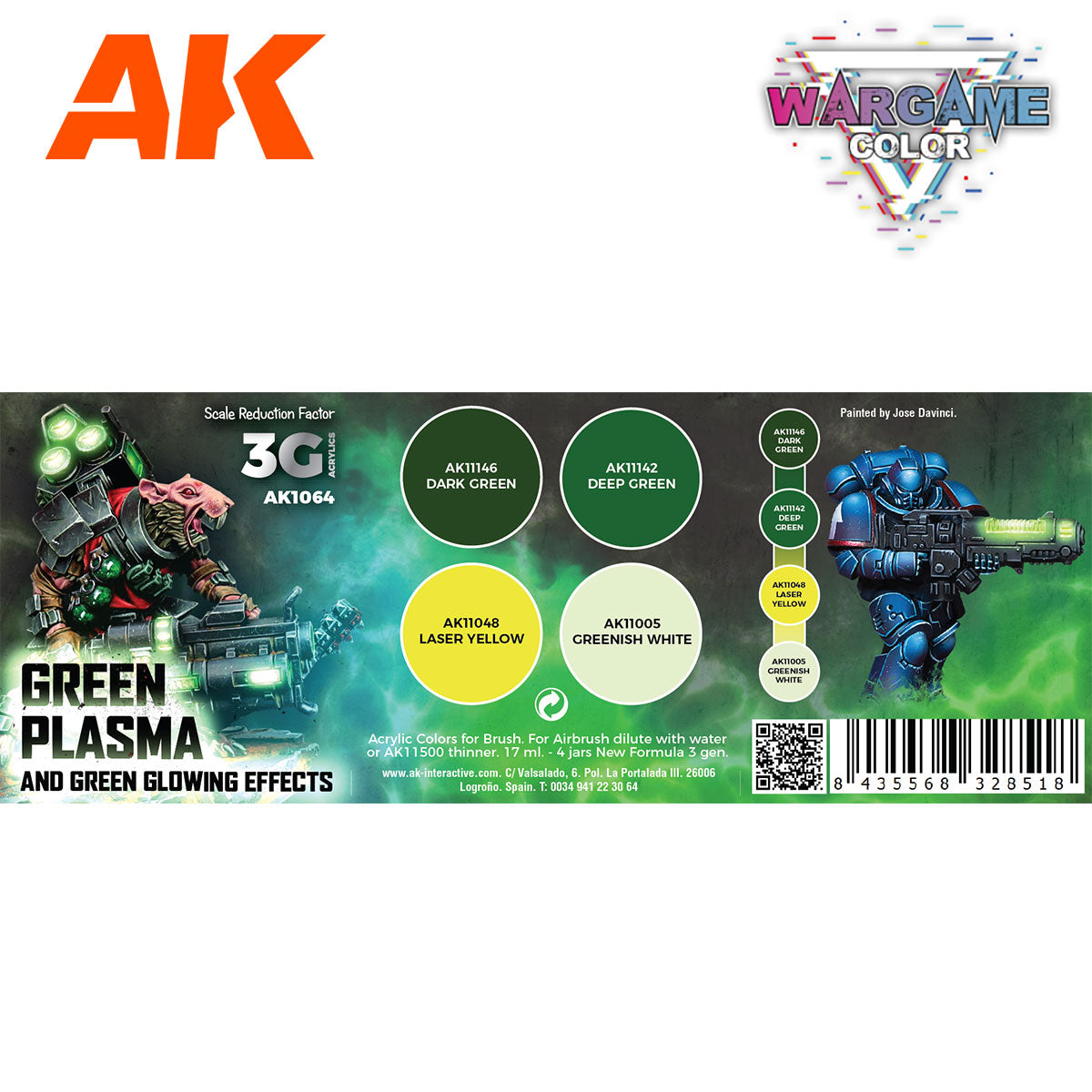 AK Interactive Wargame Color Set: Green Plasma & Glowing Effects (AK1064) - Loaded Dice
