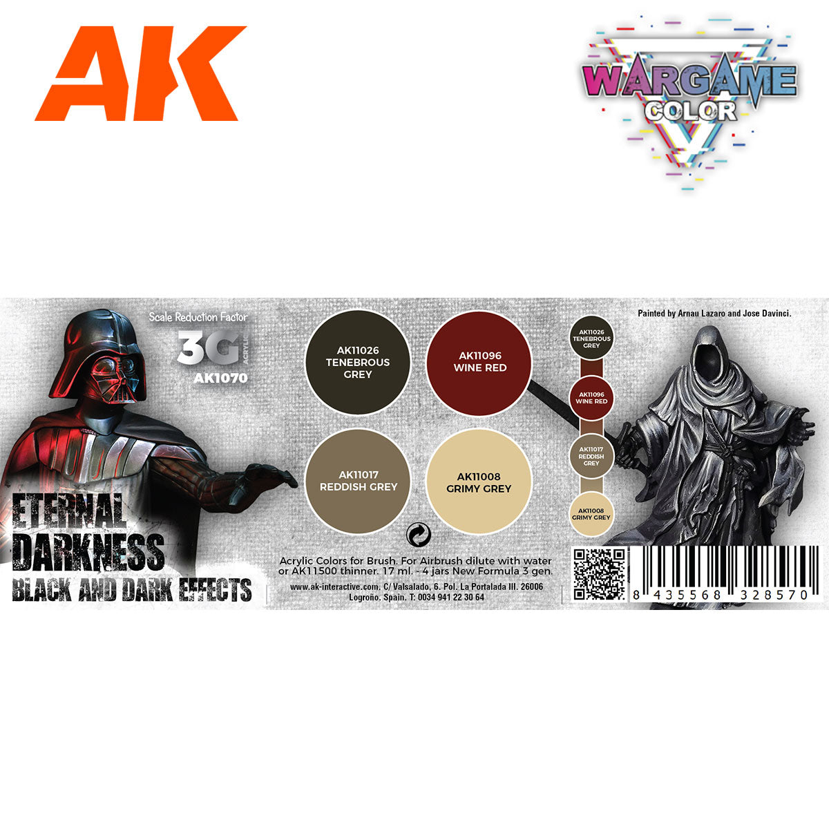 AK Interactive Wargame Color Set: Eternal Darkness (AK1070) - Loaded Dice