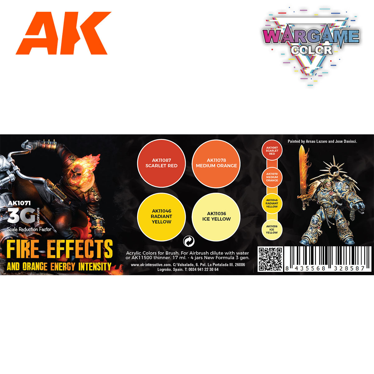 AK Interactive Wargame Color Set: Fire Effects (AK1071) - Loaded Dice