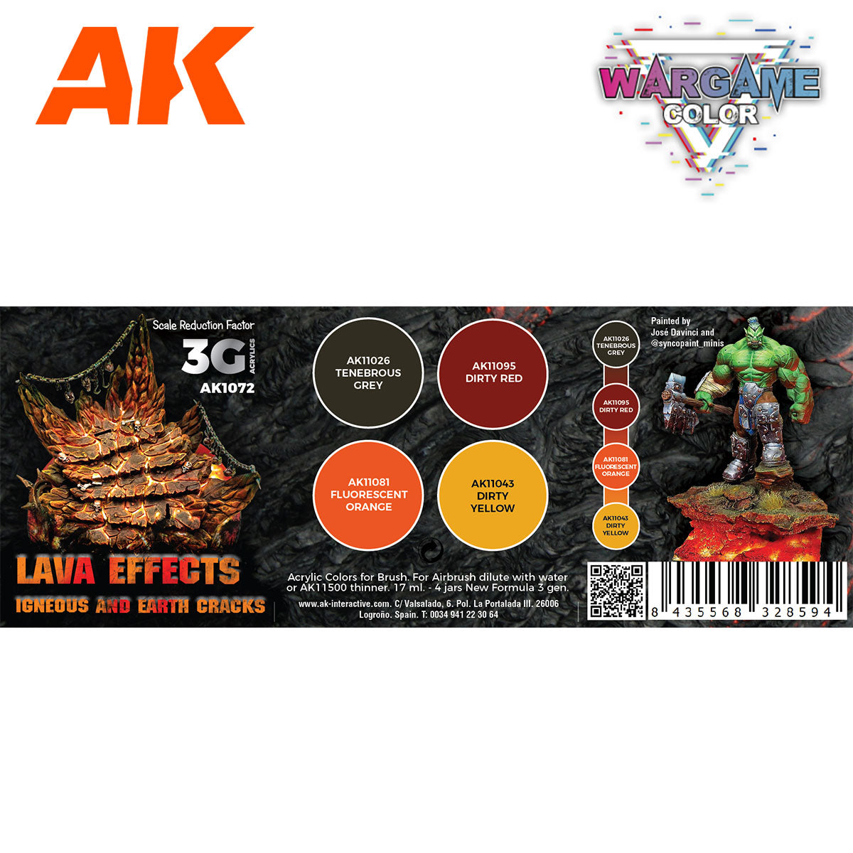 AK Interactive Wargame Color Set: Lava Effects (AK1072) - Loaded Dice