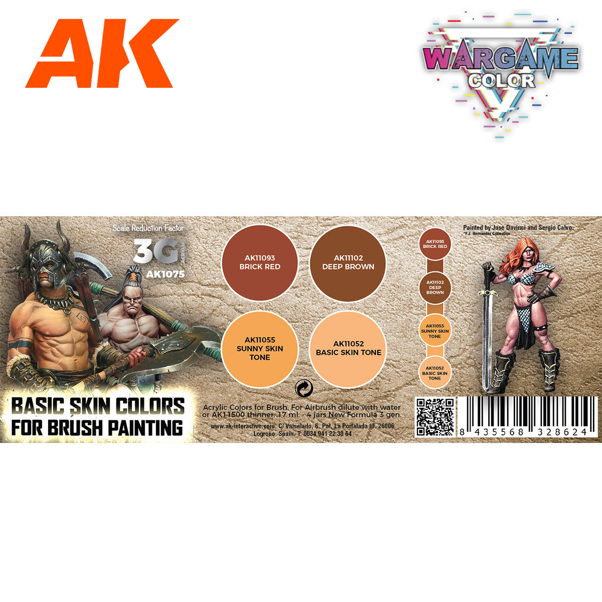 AK Interactive Wargame Color Set: Basic Skin Colors (AK1075) - Loaded Dice