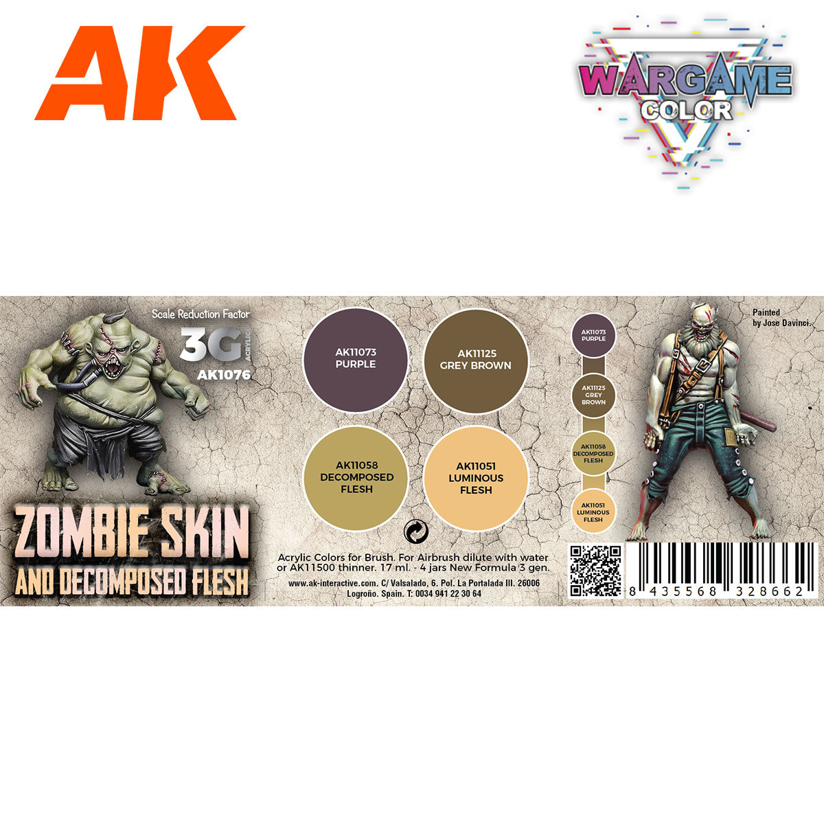 AK Interactive Wargame Color Set: Zombie Skin (AK1076) - Loaded Dice