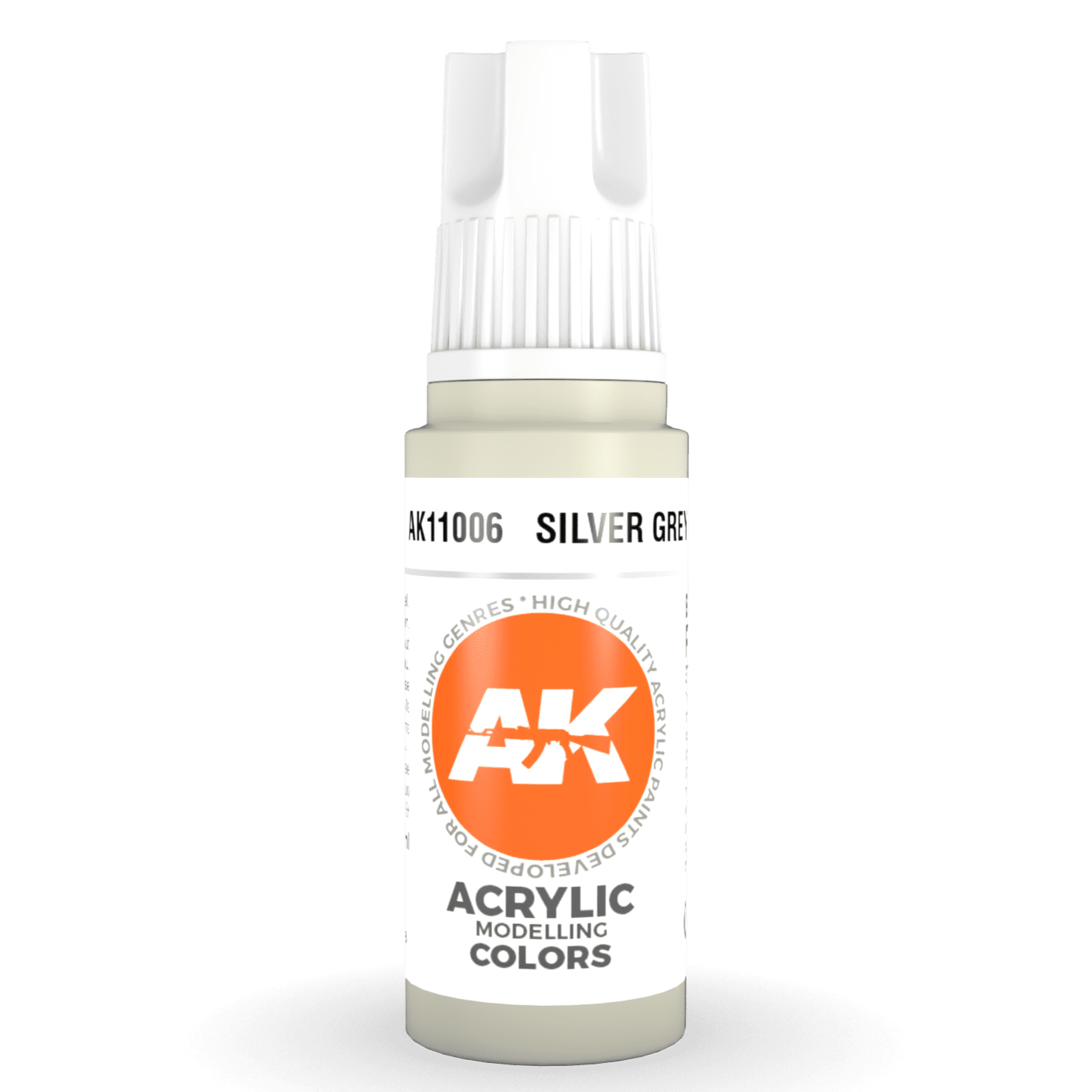 AK Interactive 3rd Gen Acrylic - Silver Grey 17ml AK11006 - Loaded Dice