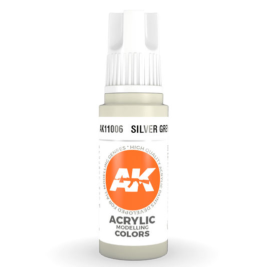 AK Interactive 3rd Gen Acrylic - Silver Grey 17ml AK11006 - Loaded Dice
