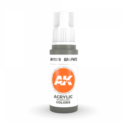 AK Interactive 3rd Gen Acrylic - Graphite 17ml AK11019 - Loaded Dice