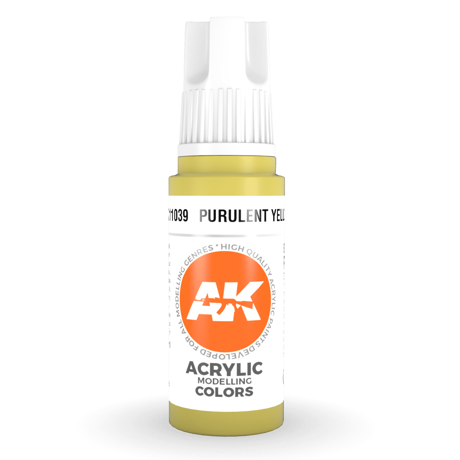 AK Interactive - 3rd Gen Acrylic - Purulent Yellow 17ml AK11039 - Loaded Dice