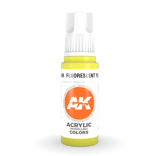 AK Interactive 3rd Gen Acrylic - Fluorescent Yellow 17ml AK11049 - Loaded Dice