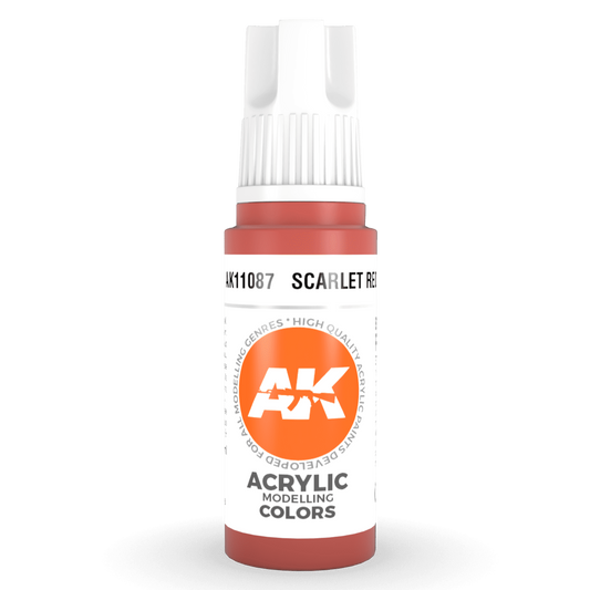 AK Interactive 3rd Gen Acrylic - Scarlet Red 17ml AK11087 - Loaded Dice