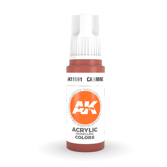 AK Interactive 3rd Gen Acrylic - Carmine 17ml AK11091 - Loaded Dice