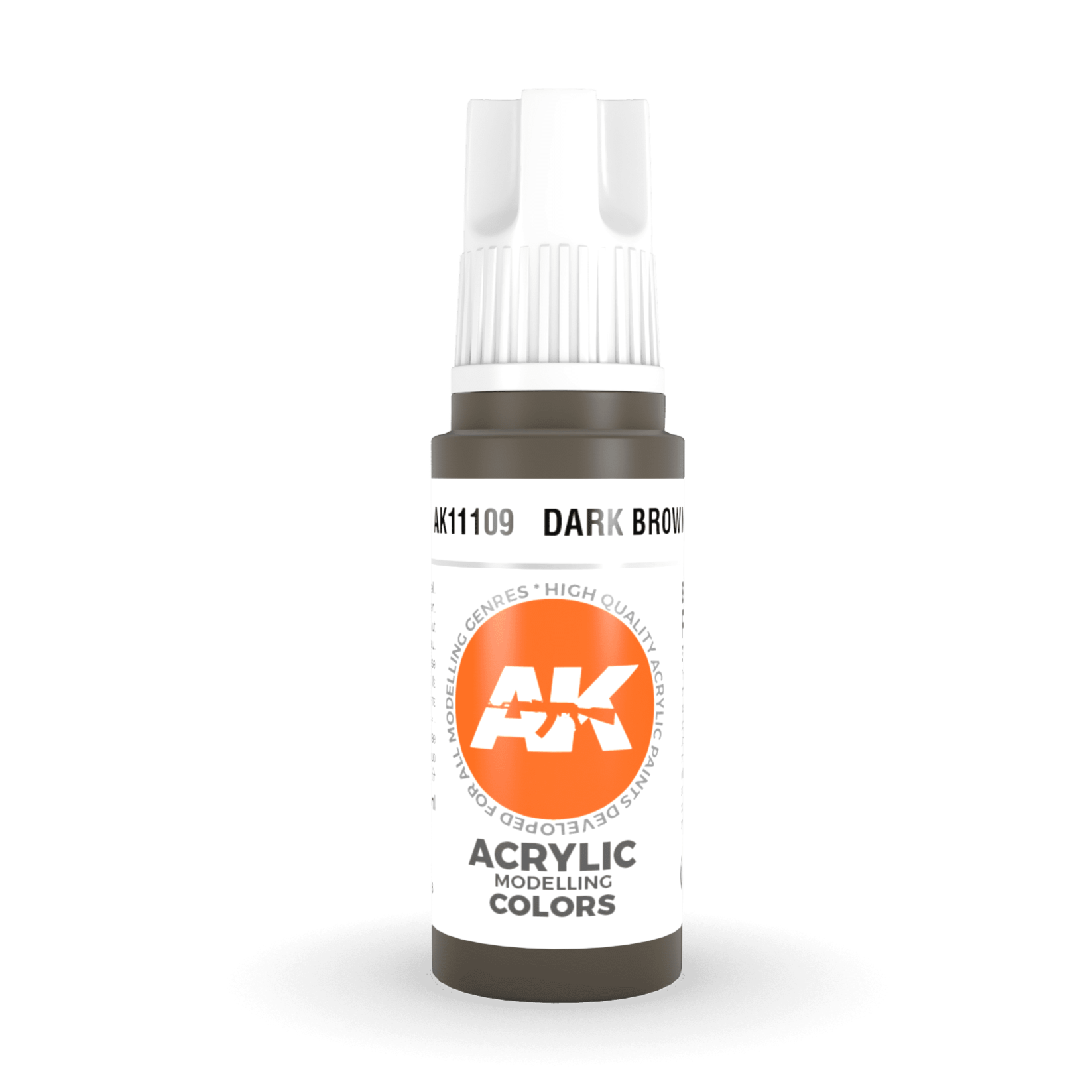 AK Interactive 3rd Gen Acrylic - Dark Brown 17ml AK11109 - Loaded Dice