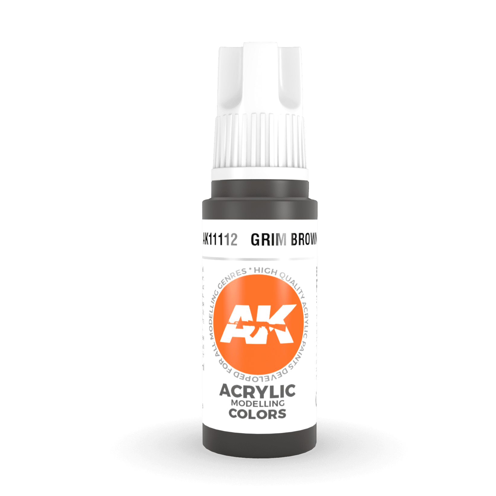 AK Interactive 3rd Gen Acrylic - Grim Brown 17ml AK11112 - Loaded Dice