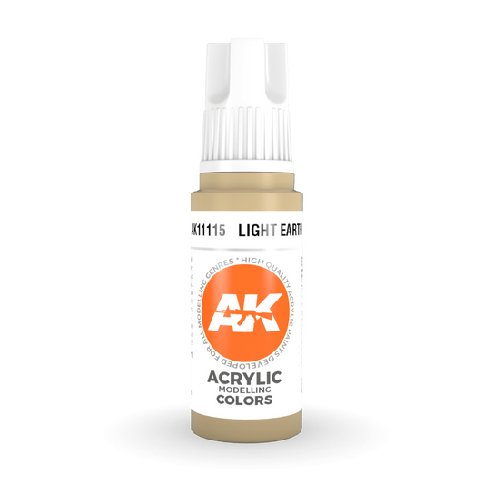 AK Interactive 3rd Gen Acrylic - Light Earth 17ml AK11115 - Loaded Dice