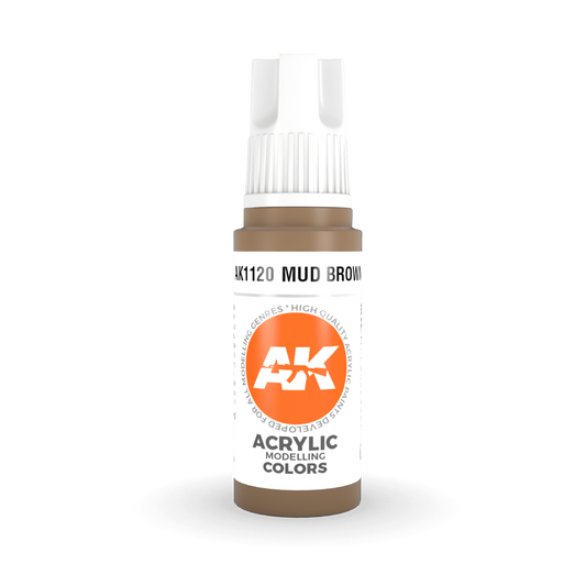 AK Interactive 3rd Gen Acrylic - Mud Brown 17ml AK11120 - Loaded Dice