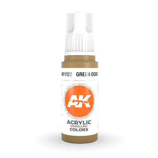 AK Interactive 3rd Gen Acrylic - Green Ocher 17ml AK11122 - Loaded Dice