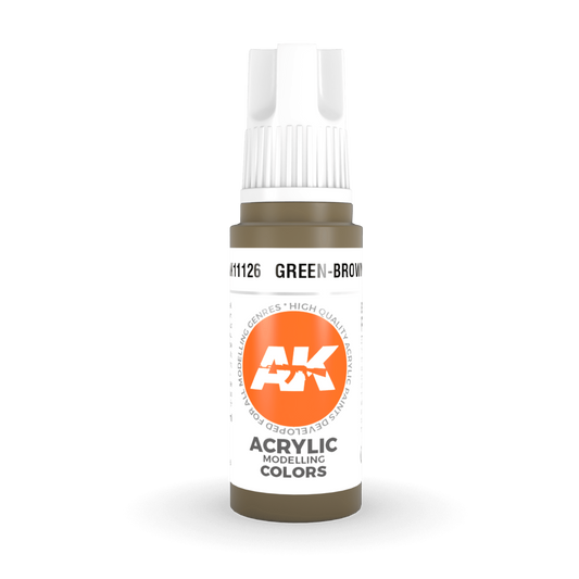 AK Interactive 3rd Gen Acrylic - Green-Brown 17ml AK11126 - Loaded Dice