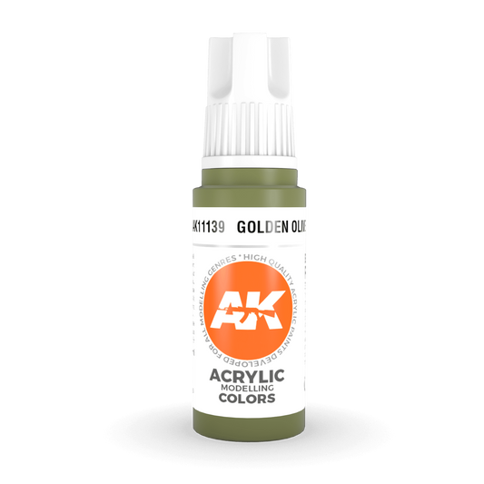 AK Interactive 3rd Gen Acrylic - Golden Olive 17ml AK11139 - Loaded Dice