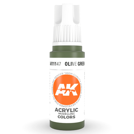 AK Interactive 3rd Gen Acrylic - Olive Green 17ml AK11147 - Loaded Dice
