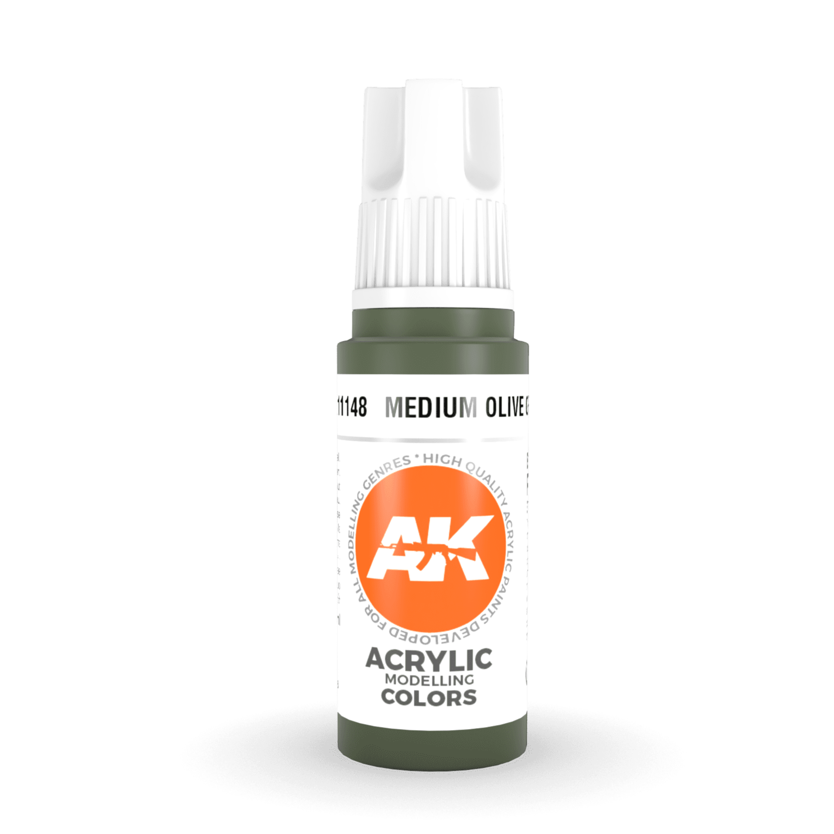 AK Interactive 3rd Generation acrylic paint Medium Olive Green 17ml dropper bottle