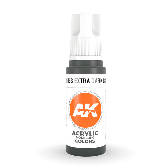 AK Interactive 3rd Gen Acrylic - Extra Dark Green (formerly "Faded Olive Green") 17ml AK11153 - Loaded Dice