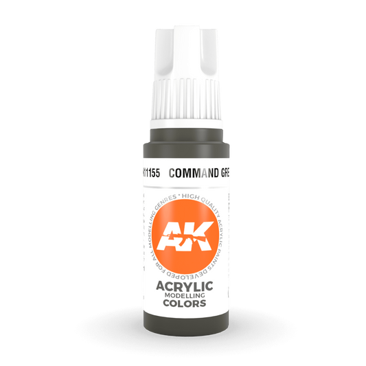 AK Interactive 3rd Gen Acrylic - Command Green 17ml AK11155 - Loaded Dice