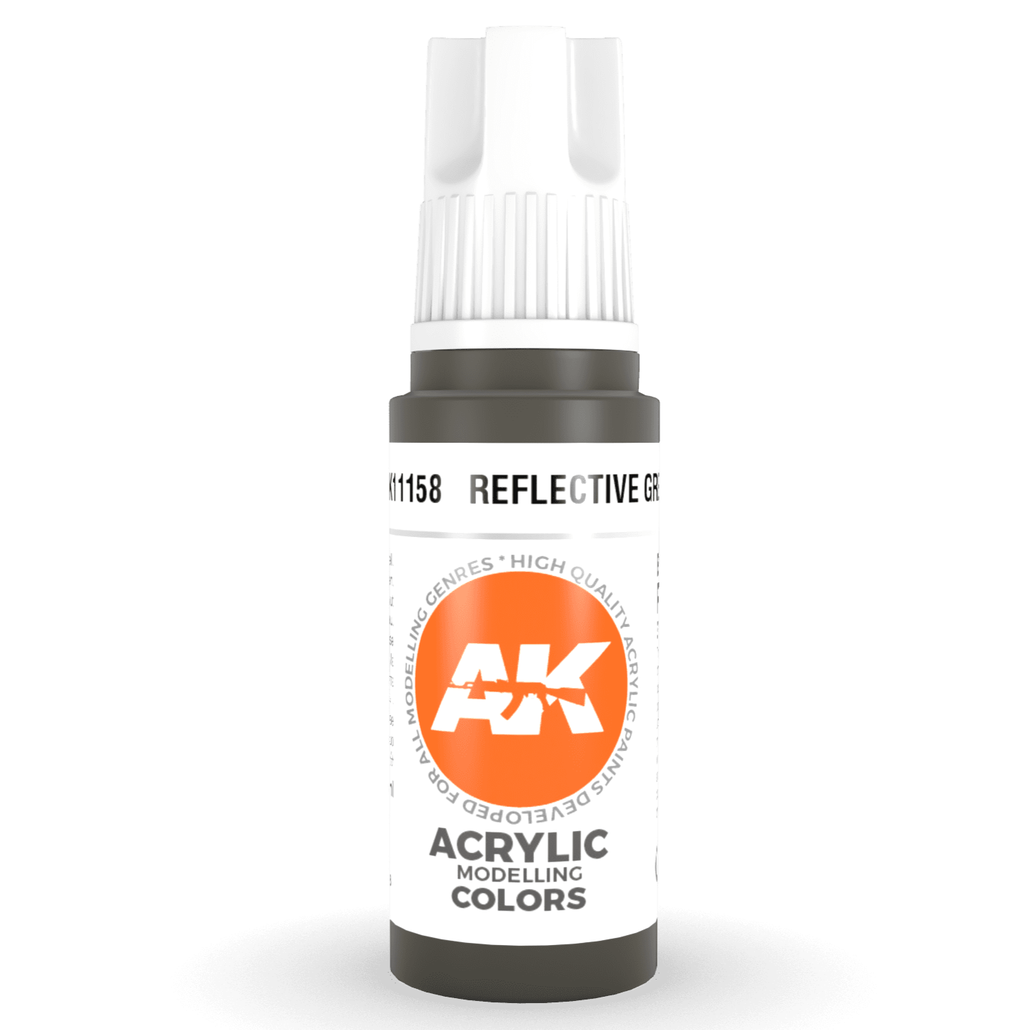 AK Interactive 3rd Generation acrylic paint Reflective Green 17ml dropper bottle