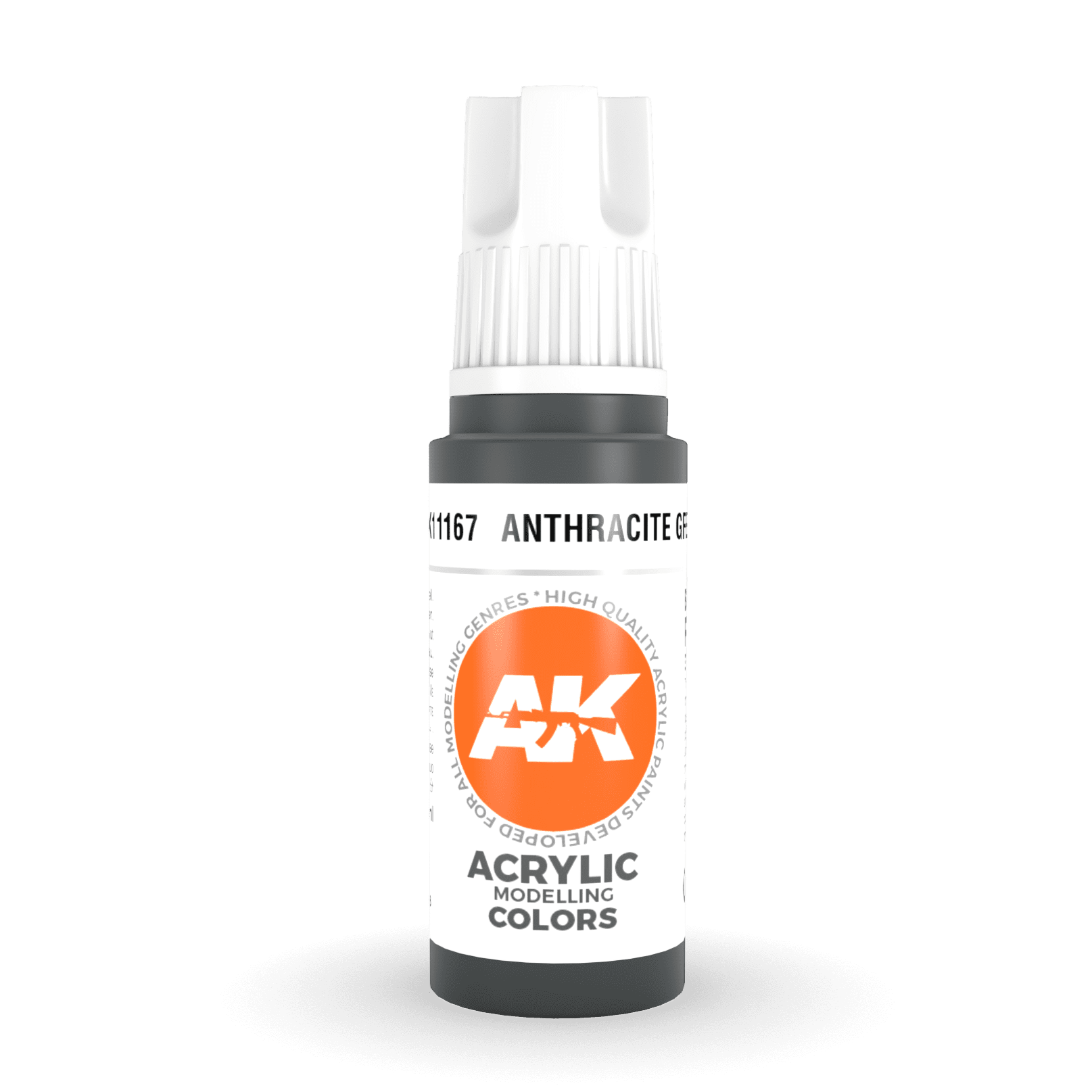 AK Interactive 3rd Generation acrylic paint Anthracite Grey 17ml dropper bottle