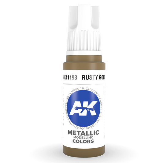 AK Interactive 3rd Gen Acrylic - Rusty Gold 17ml AK11193 - Loaded Dice