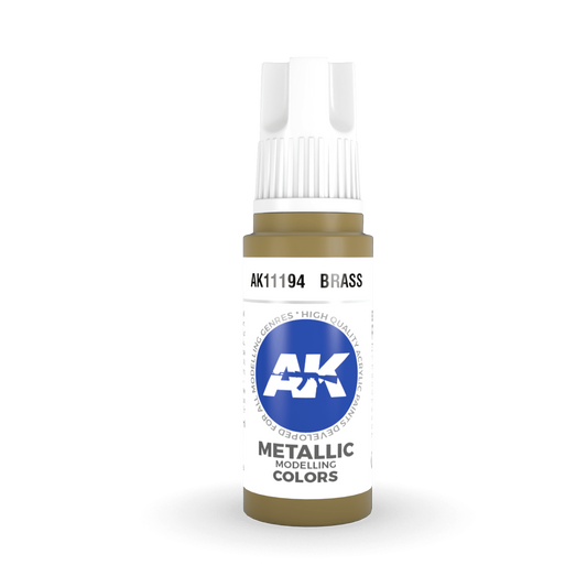 AK Interactive 3rd Gen Acrylic - Brass 17ml AK11194 - Loaded Dice