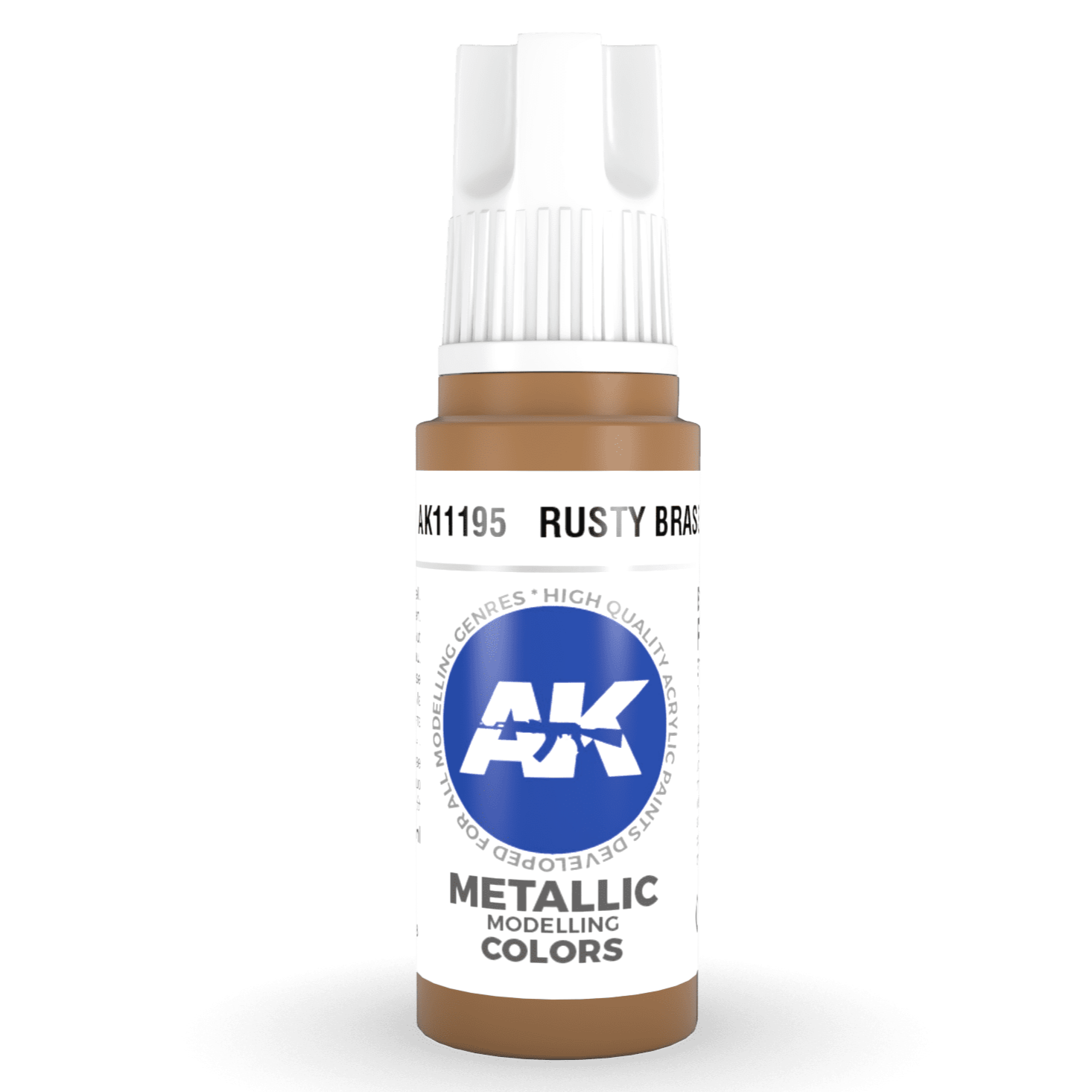 AK Interactive 3rd Generation acrylic paint Rusty Brass 17ml dropper bottle