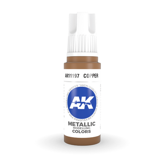 AK Interactive 3rd Gen Acrylic - Copper 17ml AK11197 - Loaded Dice