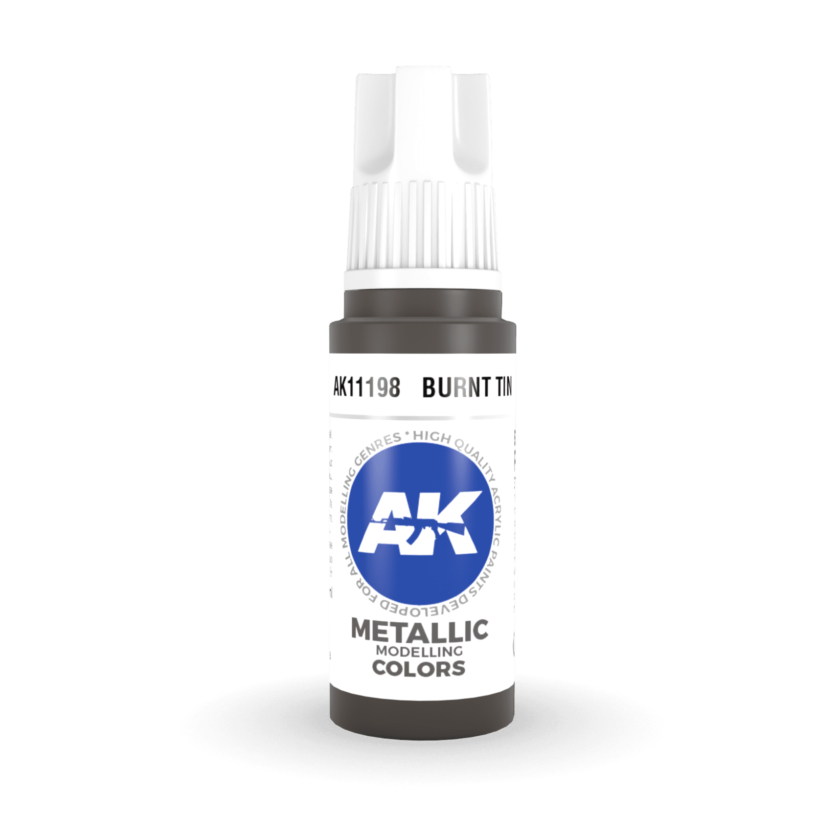 AK Interactive 3rd Gen Acrylic - Burnt Tin 17ml AK11198 - Loaded Dice