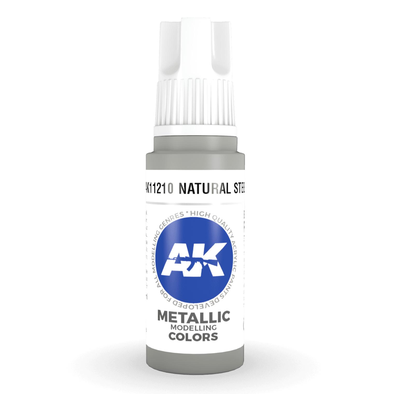 AK Interactive 3rd Gen Acrylic - Natural Steel 17ml AK11210 - Loaded Dice